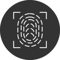 Fingerprint  Line Inverted Icon vector