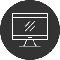 Monitor Line Inverted Icon vector