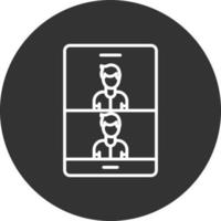 Video Calling Line Inverted Icon vector
