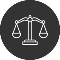 Justice Scale Line Inverted Icon vector