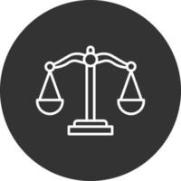 icono de línea de escala de justicia invertida vector