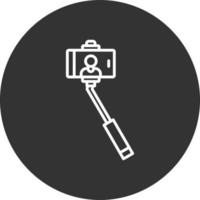 icono de línea selfie invertida vector