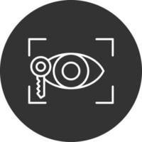 Eye Recognition  Line Inverted Icon vector