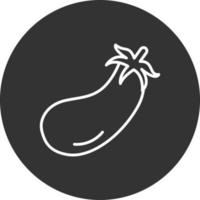 Eggplant Line Inverted Icon vector