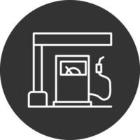 15 - Gas Station Line Inverted Icon vector