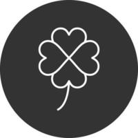 Clover Line Inverted Icon vector