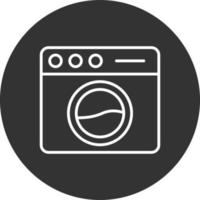 Washing Machine Line Inverted Icon vector