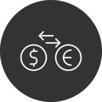 Currency Exchange Line Inverted Icon vector