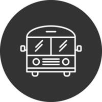 icono de línea de autobús invertida vector