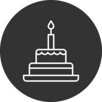 Cake Line Inverted Icon vector