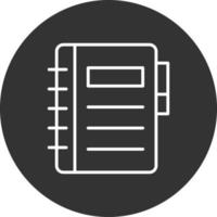 Notebook Line Inverted Icon vector