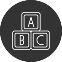 icono de línea abc invertida vector