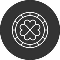 Lucky Coin Line Inverted Icon vector