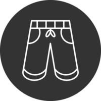 icono de línea de pantalones cortos invertida vector