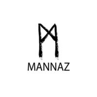 Rune Mannaz. Hand Drawn Wax Chalk Texture, Mystical, Esoteric, Occult, Magic Glyphs. For Game Interface. vector