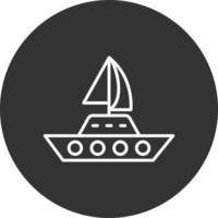 Yacht Line Inverted Icon vector