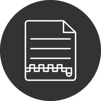 Zip File Line Inverted Icon vector