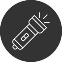 Flashlight Line Inverted Icon vector