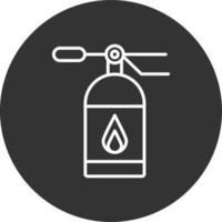 Fire Extinguisher Line Inverted Icon vector