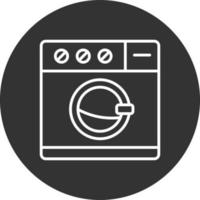 Washing Machine Line Inverted Icon vector