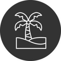 Palm Tree Line Inverted Icon vector