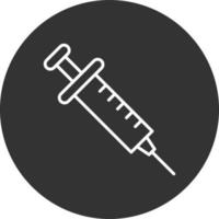 Syringe Line Inverted Icon vector