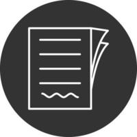 Contract Line Inverted Icon vector