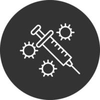 Vaccine Line Inverted Icon vector