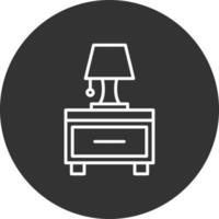 Nightstand Line Inverted Icon vector