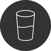 icono de vaso de línea de agua invertida vector