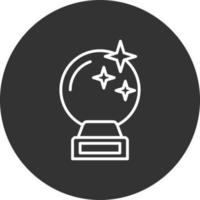 Crystal Ball Line Inverted Icon vector