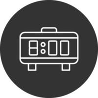 icono de línea de reloj de alarma invertida vector