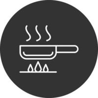 Frying Pan Line Inverted Icon vector