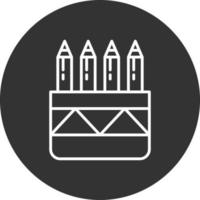 Crayons Line Inverted Icon vector