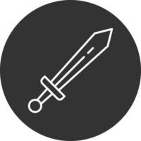 Sword Line Inverted Icon vector