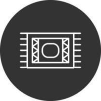 Prayer Rug Line Inverted Icon vector
