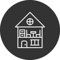 Dolls House Line Inverted Icon vector