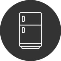 icono de línea de refrigerador invertida vector