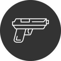 icono de línea de pistola invertida vector