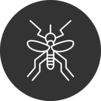 icono de línea de mosquito invertida vector