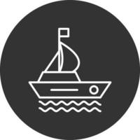 Boat Line Inverted Icon vector