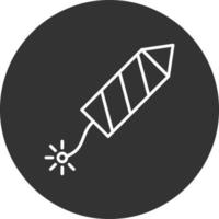 Fireworks Line Inverted Icon vector