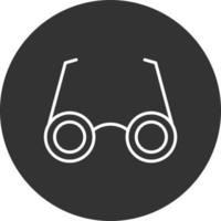 Eyeglasses Line Inverted Icon vector