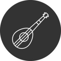 Mandolin Line Inverted Icon vector