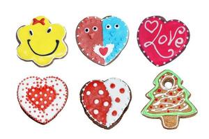 Set of colorful gingerbread cookies photo