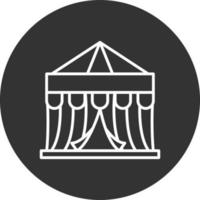 Circus Tent Line Inverted Icon vector