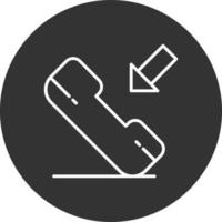 Incoming Call Line Inverted Icon vector