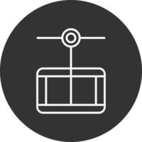 Cable Car Line Inverted Icon vector