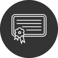 Digital Certificate Line Inverted Icon vector