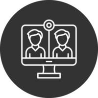 Online Meeting Line Inverted Icon vector